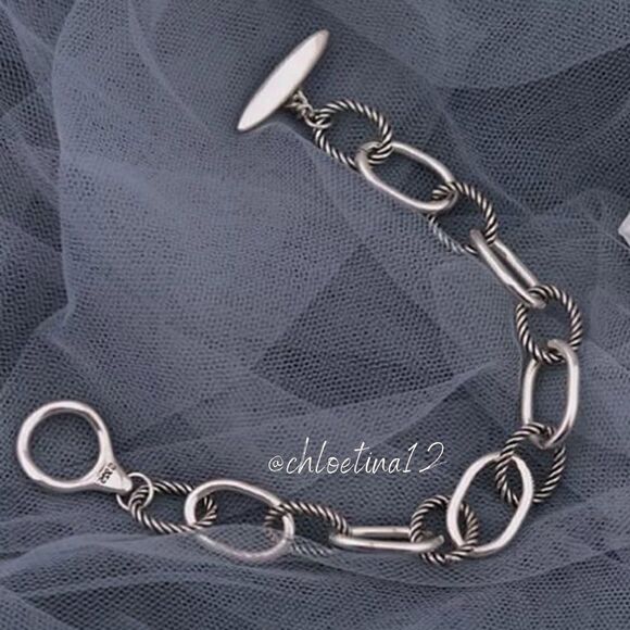 #15 NEW 925 Sterling Silver Oval Chain Bracelet - Picture 1 of 5